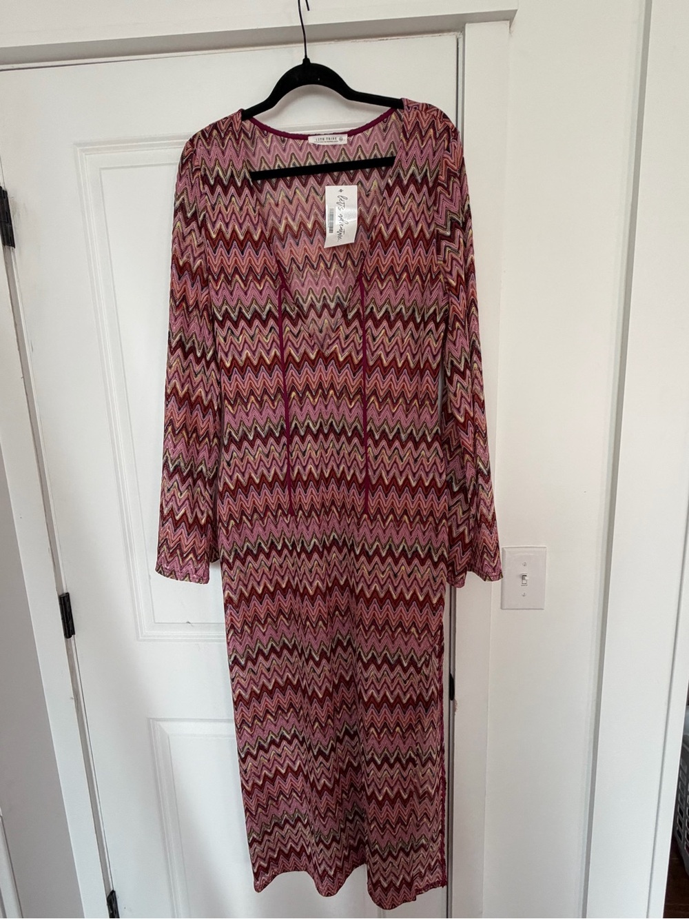 12th Tribe Pink Zigzag Maxi Dress